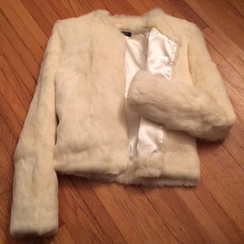 Shine of New York M/L rabbit fur coat.